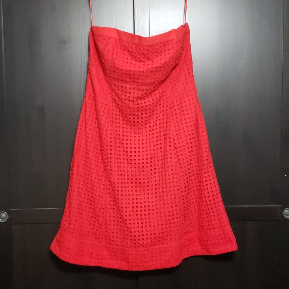 White House Black Market Strapless Eyelet Dress